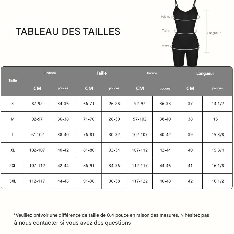 Guide des tailles - BODY SCULPTANT ET GAINANT FEMME
