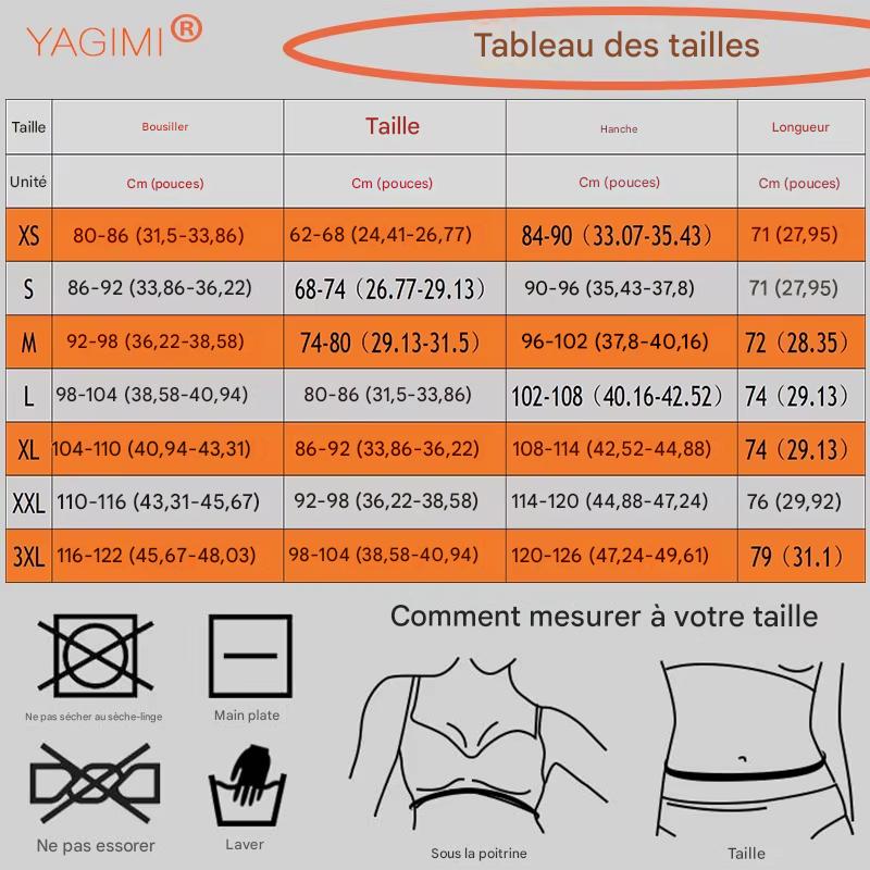 Guide des tailles - COMBINAISON AMINCISSANTE VENTRE PLAT