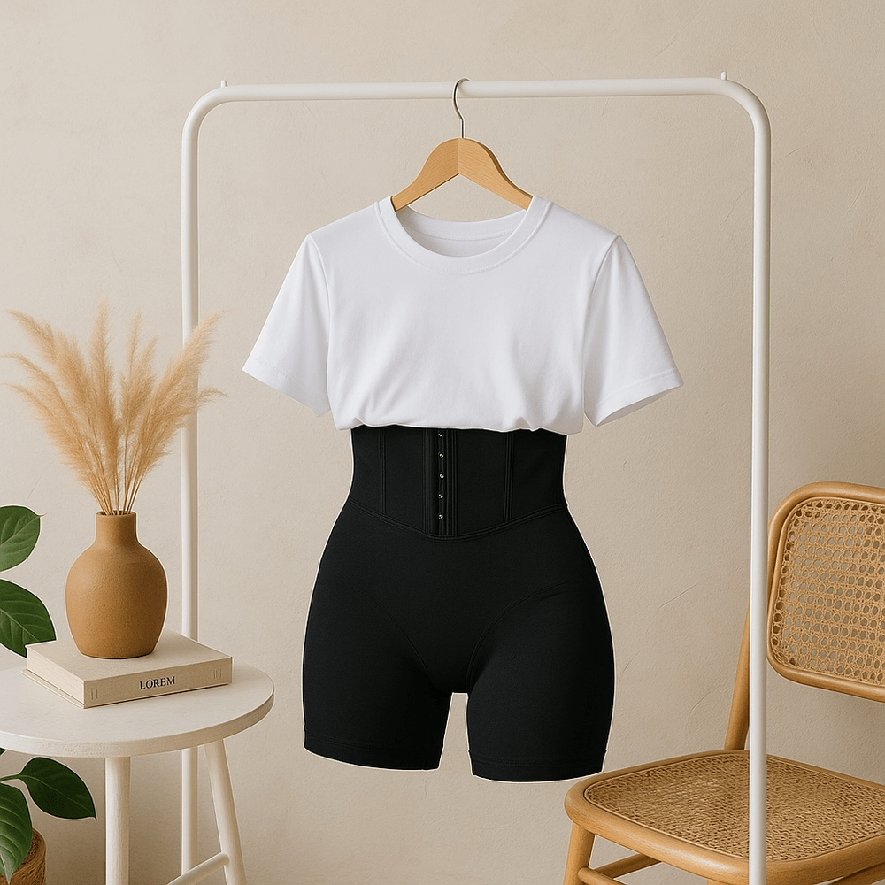BODY NOIR GAINANT VENTRE PLAT FEMME