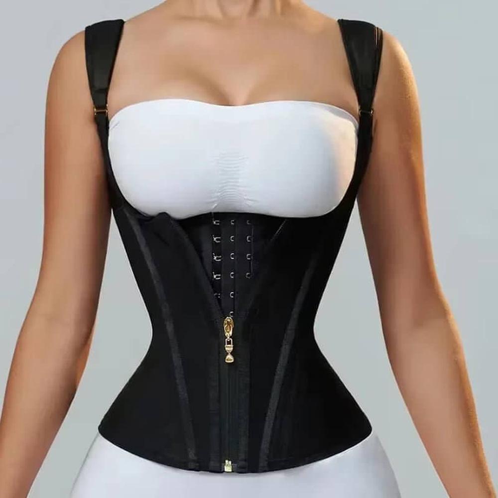 CORSET NOIR BUSTIER MINCEUR POUR FEMME