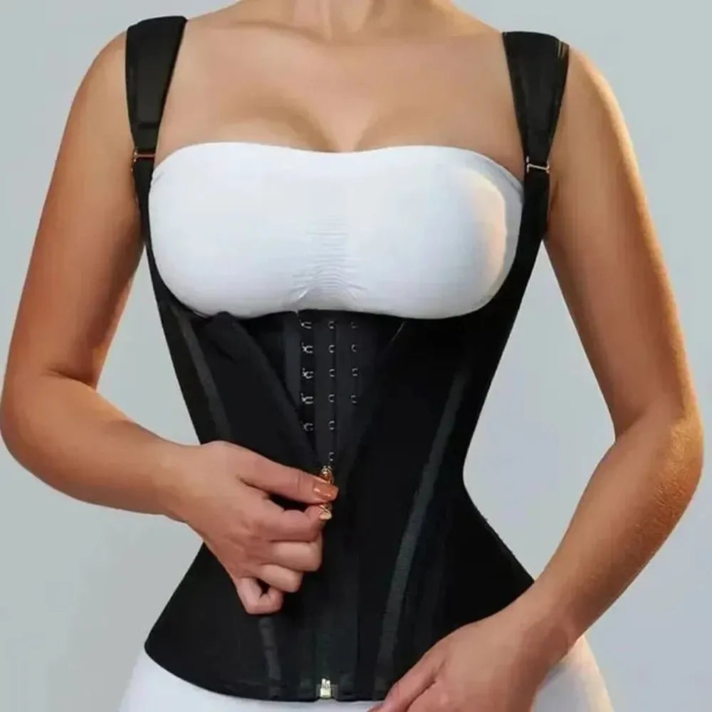 CORSET NOIR BUSTIER MINCEUR POUR FEMME