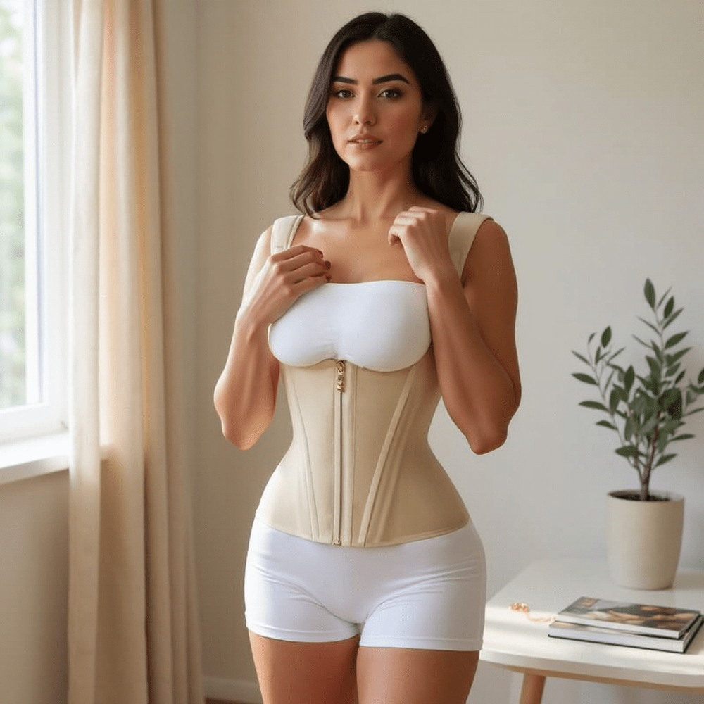CORSET BEIGE BUSTIER MINCEUR POUR FEMME