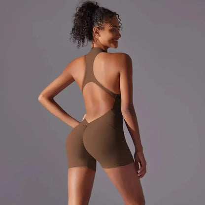GAINE COMBINAISON MARRON FITNESS FEMME