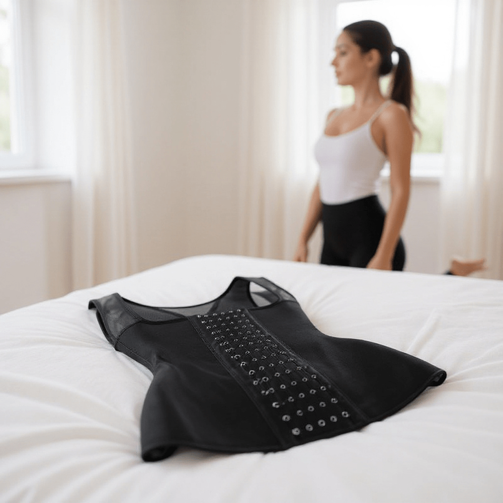 GAINE NOIR MINCEUR A BRETELLES POUR FEMME